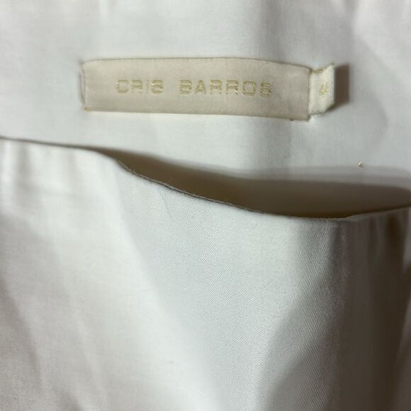 Cris barros vintage unique mixed media flare pants knit bellbottom white cream - Picture 5 of 8